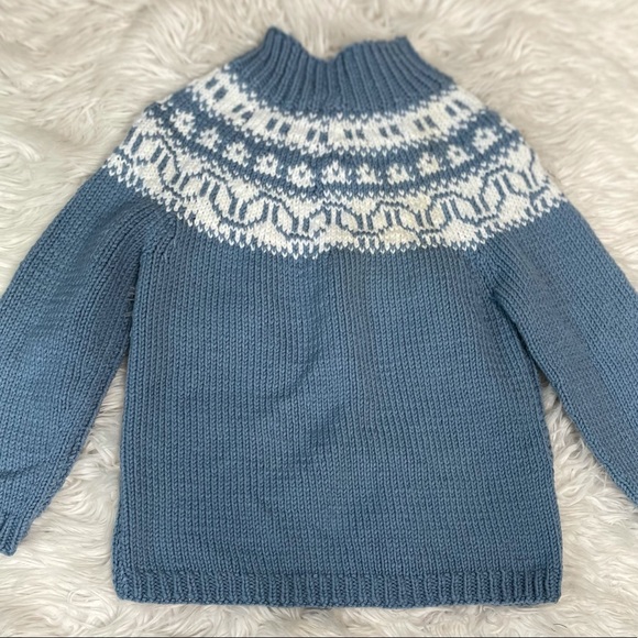 ♻️ SOLD Icelandic Pattern Handknit Chunky Sweater Retro Vintage S - Picture 13 of 16